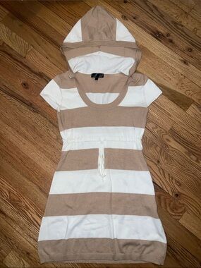 mandee Vintage Stripe Hooded Sweater Dress Size M